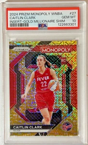2024 WNBA PRIZM MONOPOLY GOLD MILLIONAIRE #126/500 ROOKIE CAITLIN CLARK PSA 10 - Picture 1 of 2