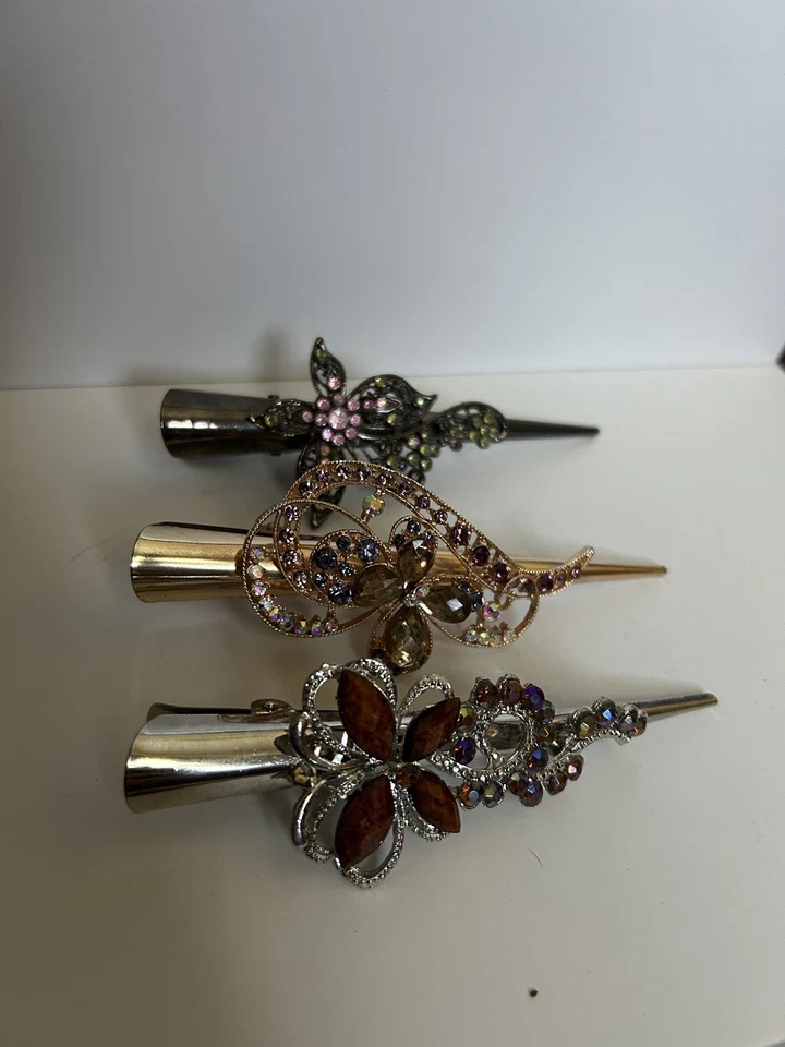 3 clips de pico de pato pelícano, disfraz plateado, oro rosa y bronce (5") Foto 1 de 4