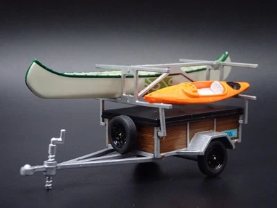 CANOE AND KAYAK TRAILER HITCH 1:64 SCALE DIORAMA COLLECTIBLE DIECAST MODEL BOAT - Image 1 of 4