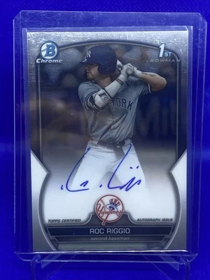 Roc Riggio 2023 Bowman Draft 1st Chrome Auto #CDA-RR Autograph Yankees-  Rockies - Image 1 of 4
