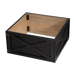 22 in. D Washed Black Wooden Tree Collar (KD) - Picture 1 of 7