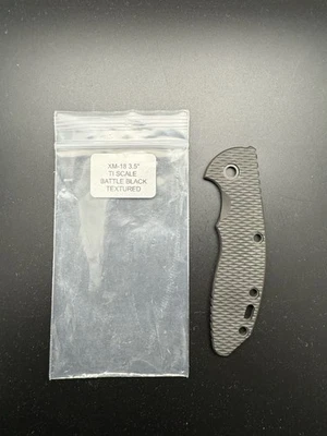 Cuchillos Rick Hinderer XM-18 3.5 Batalla Negro Texturizado Titanio Escala - Sin Fresar Foto 1 de 4