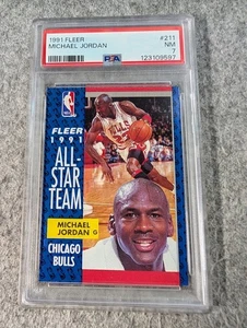 1991 Fleer #211 Michael Jordan All-Star Team - PSA 7 NM - Chicago Bulls GOAT - Bild 1 von 1