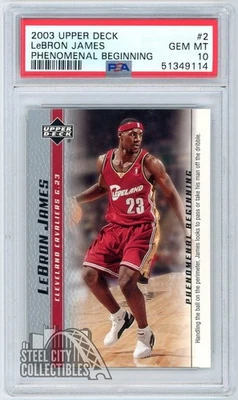 LeBron James 2003-04 Upper Deck Phenomenal Beginning Rookie Card #2 PSA 10 - Image 1 of 2