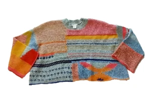 Suéter Recortado Sinceramente Jules Colorido Boho Grueso Tejido Para Mujer TALLA GRANDE - Imagen 1 de 6