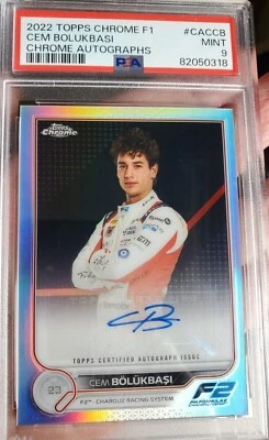 2022 Topps Chrome F1 CEM BOLUKBASI Refractor Auto Autograph Card PSA 9 F2 Racing - Image 1 of 4