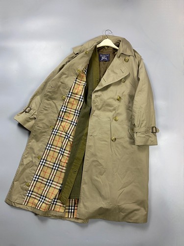 Trench da uomo vintage Burberry Nova a scacchi doppio petto taglia 50 Reg