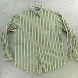 Ralph Lauren Shirt Mens XL Pink Green Aztec Button Up Long Sleeve Pockets - Picture 1 of 8