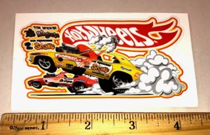 HOT WHEELS Snake Vs Mongoose Caricature Die Cut NHRA Racing Sticker Decal - Picture 1 of 1