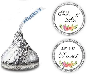 324 Floral Roses Love is Sweet Wedding Kisses Stickers. - Picture 1 of 5