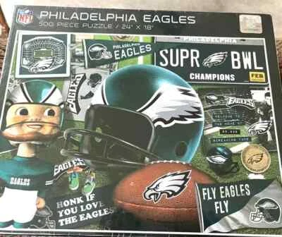 Philadelphia Eagles Retro Series Puzzle 24" x 18" New Sealed 500 pieces - Image 1 of 4