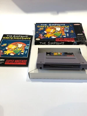 Super Nintendo SNES Game The Simpsons: Bart's Nightmare  Manual, box & game - Image 1 of 4