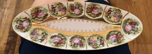 Vintage Royal Vienna Style Romantic Courting Couple Gold Gilt Oval Dish Bowl! - Picture 1 of 3