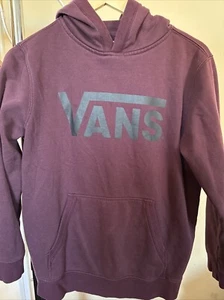 Vans Long Sleeve Pullover Hoodie Maroon Kid's Size Large Off The Wall Skate Kids - Picture 1 of 11