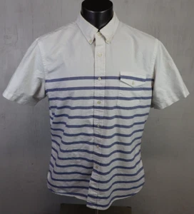 Mens Ralph Lauren Button Down Front Shirt Size XXL Slim Cotton White Blue Stripe - Picture 1 of 8