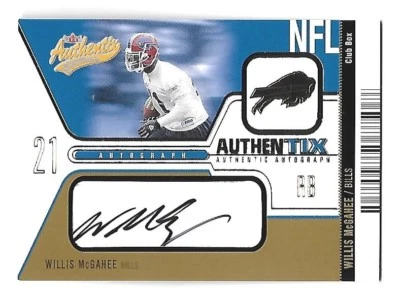 WILLIS McGAHEE 2004 Fleer Authentix Club Box auto /25 Buffalo Bills - Image 1 of 2