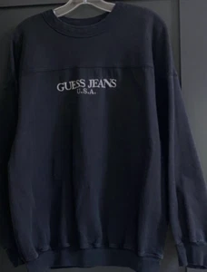 VINTAGE 80'S GUESS JEANS U.S.A. EMBROIDERED (UNISEX) SWEATSHIRT SIZE XL - Picture 1 of 3