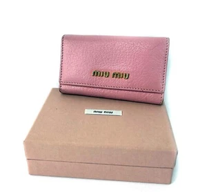 MIU MIU Light Pink Leather Key Case Key Chain Accessory Used with Box - Picture 1 of 23