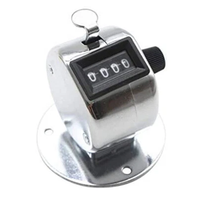 4 Digit Number Dual Clicker Golf Hand Tally Counter metal case with base  - Image 1 of 4