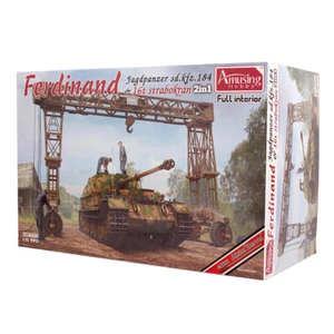 Amusing Hobby 35A030 1/35 Sd.Kfz.184 Ferdinand (full interior) & 16t Strabokran - Picture 1 of 11