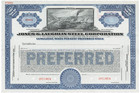 Jones & Laughlin Steel Corporation. Stock Certificate.