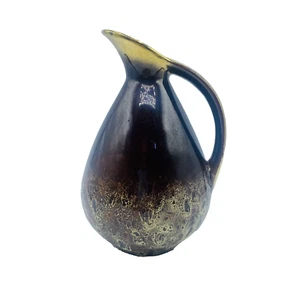 Vintage MCM Jasba Keramik Pitcher Germany Vase Jug Pottery Gold Brown Cream Lava - Picture 1 of 12