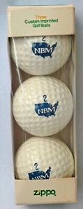 Pelotas de golf impresas personalizadas Zippo vintage nuevas de stock ~ paquete de 3 fundas - Imagen 1 de 7