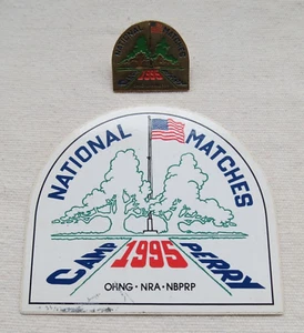 NRA National Matches 1995 Camp Perry, Ohio Sammlerstück Pin & Aufkleber - Bild 1 von 2