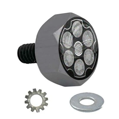 Gris Gunmetal - Perno de asiento hexagonal de aluminio Billet para Harley - Pistola revólver plateada Foto 1 de 4