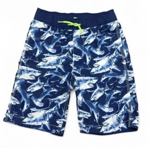 Gap Kids Boys’ Shark Print Swim Trunks – Size Medium - Picture 1 of 4