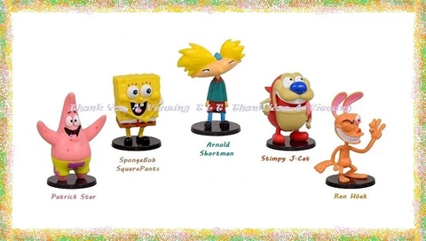 New! Nickelodeon Mini Figures Choice of Hey Arnold, Ren, SpongeBob & More Cover
