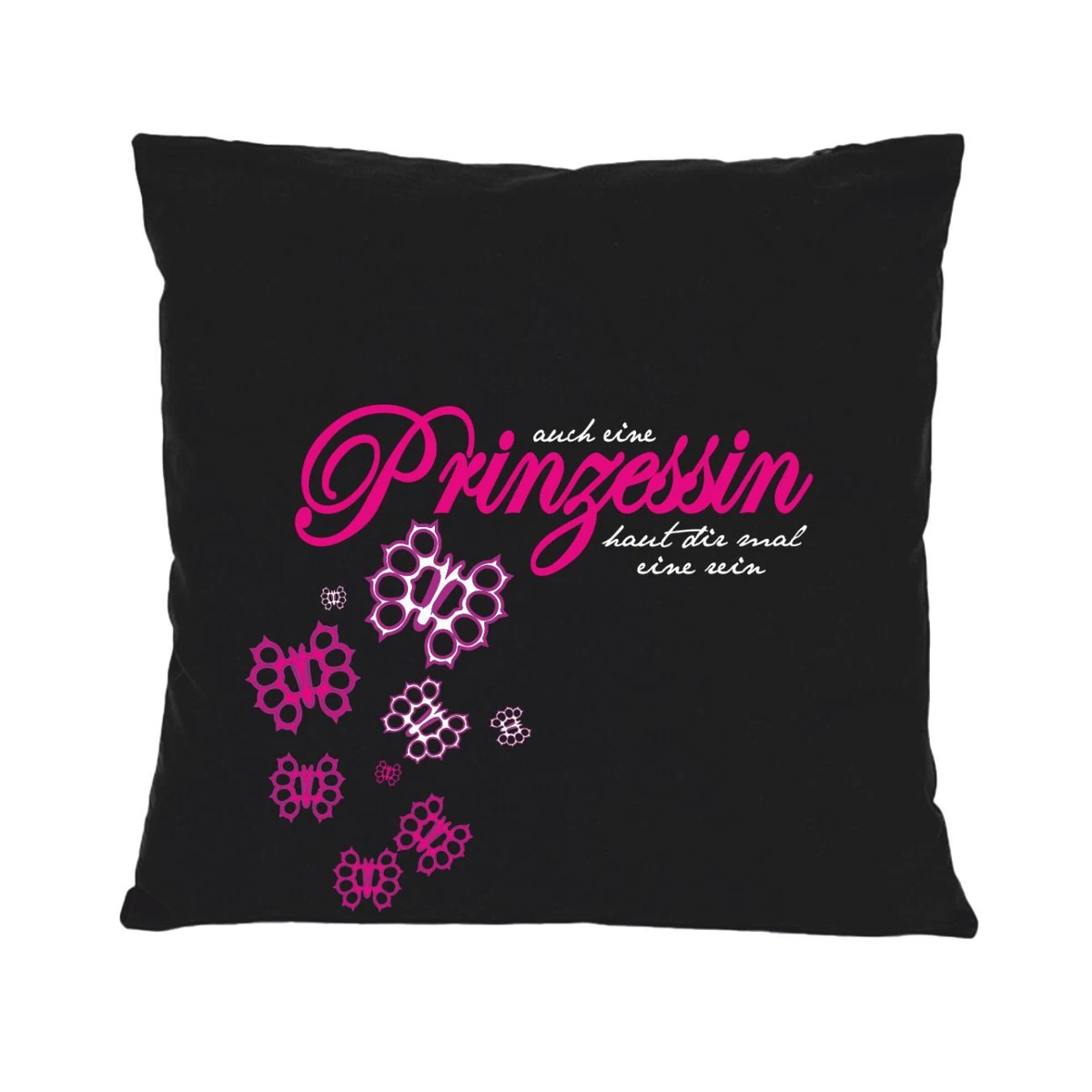 Dekokissen 'Spaß Kostet' – 40x40 Cm, Mit Lebkuchenherz & Prinzessin-Motiv