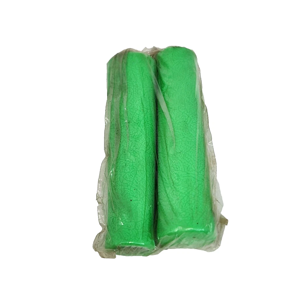 VINTAGE PYRAMID BICYCLE BMX BIKE GRIPS NEON GREEN ORIGINAL NOS WRAPPED - Image 1 of 3