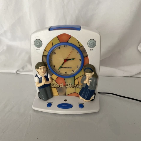 Vintage Soundesign Prayer Alarm Clock Praying Children Analog Face 8” #003 Cover
