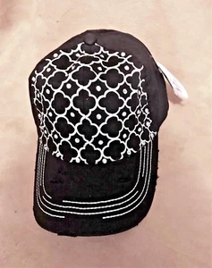 Baseballkappe Used-Look schwarz mit Quartrefoil & Kristallakzenten H-9 - Bild 1 von 2