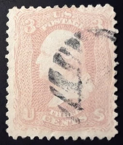 US Scott 64 PINK - scharfe frische Briefmarke mit leichtem ausgefallenem Stempel! - Bild 1 von 2