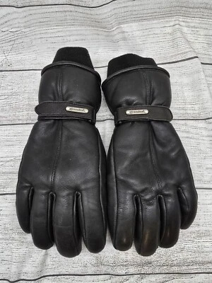 Hermosos guantes de esquí con aislamiento de cuero Grandoe para hombre negros talla pequeña Foto 1 de 4