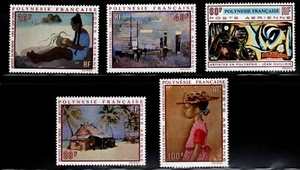 Französisch-Polynesien Scott C63 C67 postfrisch ** Luftpost Kunst Briefmarkensatz CV 82 $ - Bild 1 von 1