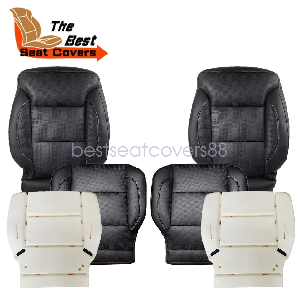 Cubierta de asiento de cuero negra/espuma para conductor/pasajero Chevy Suburban 2014-2019 Foto 1 de 4