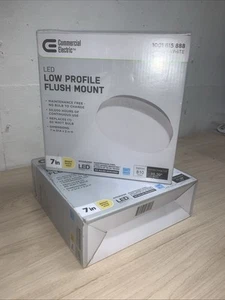 Commercial Electric 1001615888 7 in. White Round LED Flush Mount Light - Picture 1 of 4