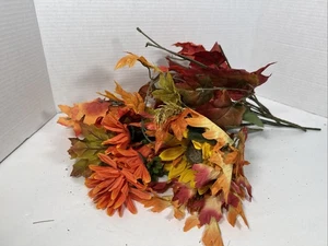Autumn Fall Harvest Home Decor Display Orange Maple Leaves Garland Holiday Spray - Picture 1 of 7