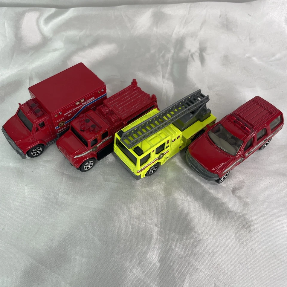 Matchbox Mix Of 4 Dennis Sabre Ladder Truck *sawblade wheels +3 Others - Image 1 of 4