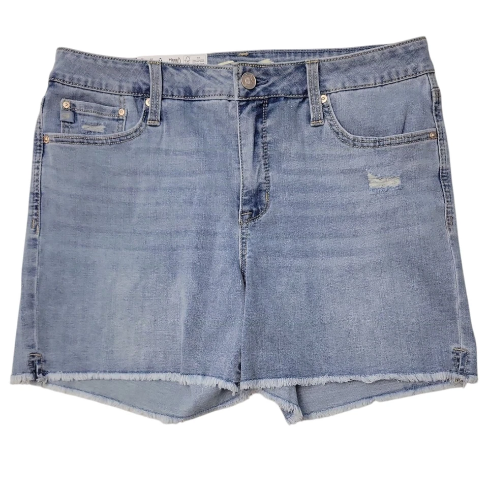 Shorts Blue Jeans Denim Style Mid-Rise Women's Size 10 34In Waist By Seven7