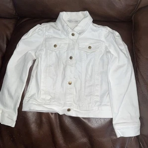 Janie And Jack White Denim Basic Jacket 5 To 6 Collared Classic - Picture 1 of 5