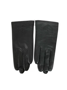 Vintage Leather Gloves Floral Detail Chic Costume Retro - Size M - Picture 1 of 6