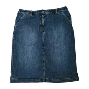 Talbots Denim Jean Pencil Skirt Women's 10 Blue Stretch 35 x 22 - Picture 1 of 13
