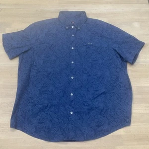 Vineyard Vines Mens Classic Fit Whale Shirt Blue Palm 2XL - Picture 1 of 6