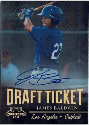 2011 Playoff Contenders James Baldwin (Dodgers) Draft Ticket Auto Card No. DT58 - Image 1 of 2