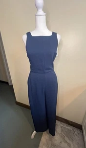 Aritzia Wilfred Ecoulement Jumpsuit Cropped Wide Leg Open Tie Back Blau Gr. 4 - Bild 1 von 7