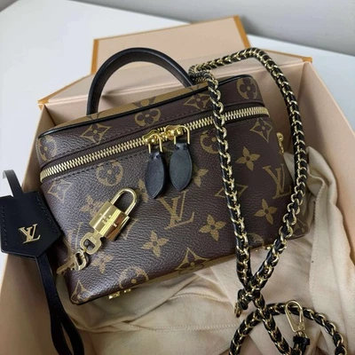 Nuevo y en caja Louis Vuitton Vanity PM marrón lona recubierta reverso monograma Foto 1 de 4